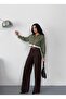 WOMEN'S BROWN BAGGY JEANS HIGH-WAIST WIDE-LEG JEANS - 5
