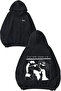 Horseman Escape from Tasarım Black Hooded Sweatshirt with Back Print