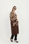 Women's Teddy Plush Gold Buttoned Towel Patterned Slit (V) Pocketed Collar Long Cardigan - 5