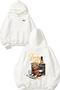 Lucky Shotlucky Shot Design Back Printed White Hooded Sweatshirt