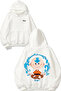 Last Airbender Design Back Printed White Hooded Sweatshirt