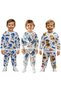 3Pcs Two-Piece Seasonal Printed Top and Bottom Boys' Two-Piece Set