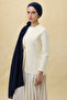 Paris Silk Shawl - Navy Blue - 5