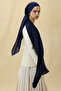 Paris Silk Shawl - Navy Blue - 7