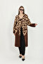 Women's Teddy Plush Gold Buttoned Towel Patterned Slit (V) Pocketed Collar Long Cardigan - 3