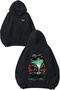 Toad Motorcycle Design Back Printed Black Hooded Sweatshirt