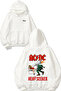 Ac Dc Heat Seeker Design Back Printed White Hooded Sweatshirt