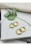 Prism Model Gold Gold Color Ring Steel Earrings Does Not Change Color - 2