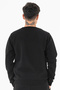 Black Men's Basic Sweatshirt 3-Thread Ribbed Comfortable Fit - 6