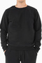 Black Men's Basic Sweatshirt 3-Thread Ribbed Comfortable Fit