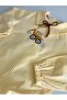 Handmade 100% Cotton Baby Boy Dozer Embroidered Shirt - Long Sleeve - Yellow Plaid - 7