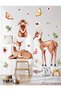 Watercolor Themed Forest Friends Cute Rabbit and Baby Gazelles Children's Room Wall Sticker