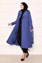 Comfortable Fit Double-Breasted Button Detail Adjustable Sleeves Trench Coat Indigo - 6