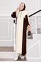 Hooded Sportswear Knitwear Dress Ecru-Brown - 3