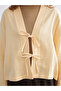 Yellow V-Neck Oversized Muslin Women's Kimono - 3