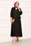 Zippered Bomber Jacket Skirt Set Black
