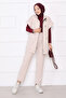 Stone Embroidered Zippered Vest Set Stone - 3