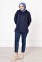 Kangaroo Pocket Hijab Sweatshirt Indigo - 3