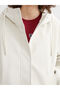 Xside Hooded Oversize Leather Look Women's Raincoat - 4