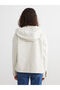 Beige Hooded Oversized Leather Look Women's Raincoat - 5
