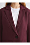 Burgundy Crepe Women's Blazer Jacket - 3
