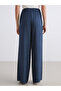 Wide Leg Women's Trousers with Elastic Waist - 6