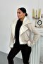 Women's Suede Coat Short Fur Lined Double Breasted Zipper Pocket Jacket - 4