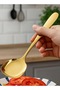 Set of 2 Premium Gold Color Stainless Steel Serving Spoons 2 Pieces - 3