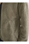 Green Stand Collar Plush Women's Pajama Top - 3