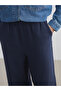 Ermus Global and Lacivert Beli Elasticated Textured Muslin Women's Trousers - 4