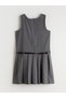 Lcw Kids Gray Crew Neck Striped Girls' Dress - 4