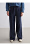 Ermus Global and Lacivert Beli Elasticated Textured Muslin Women's Trousers - 3
