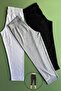 Below the Knee, 3 Pieces |   Black, White and Gray Colors- Basic, Combed Cotton Women's Capri Leggings
