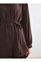 Alita City Lcw Modest Brown Oversize Women's Shirt Tunic with a Difference - 3