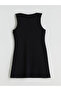 Two Mt Shop Quality Lcwaikiki Classic Black Diver Fabric Plain Standard & Regular Oval Collar Mini Dress - 6