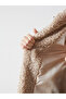 Beige Shirt Collar Women's Plush Coat - 4