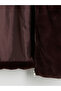 Burgundy Stand Collar Women's Plush Coat - 8