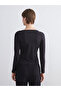 Black Plus Size V-Neck Gathered Blouse from Plus-Store - 6