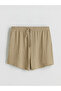 Özmarka New Season Elastic Waist Textured Women's Shorts - 5