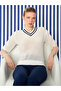 V-Neck Openwork Women's Knitwear Sweater