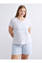 Özmarka New Season Star Patterned Women's Shorts Pajama Set - 6