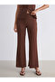 Women's Textured Spanish Leg Pants with Elastic Waist - 2
