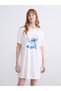 Alita City Lcw Young Ecru Combed Cotton Printed Short Sleeve Women's Nightgown with a Difference - 2