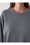 Mg trenden grey crew neck Oversized women's pajama top - 4