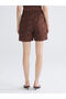 New Season Elastic Waist Openwork Brode Women's Shorts - 4