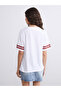 V-Neck Printed Oversize Women's T-Shirt - 4
