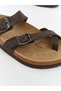 Vizyon New Season Leather Look Double Strap Women's Slippers - 4