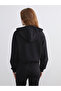 Alita City Farkıyla Xside Black Interlock Plain Standard & Regular Women's Zippered Sweatshirt - 4