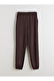 Brown Women's Jogger Sweatpants with Elastic Waist - 7