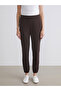 Brown Women's Jogger Sweatpants with Elastic Waist - 3